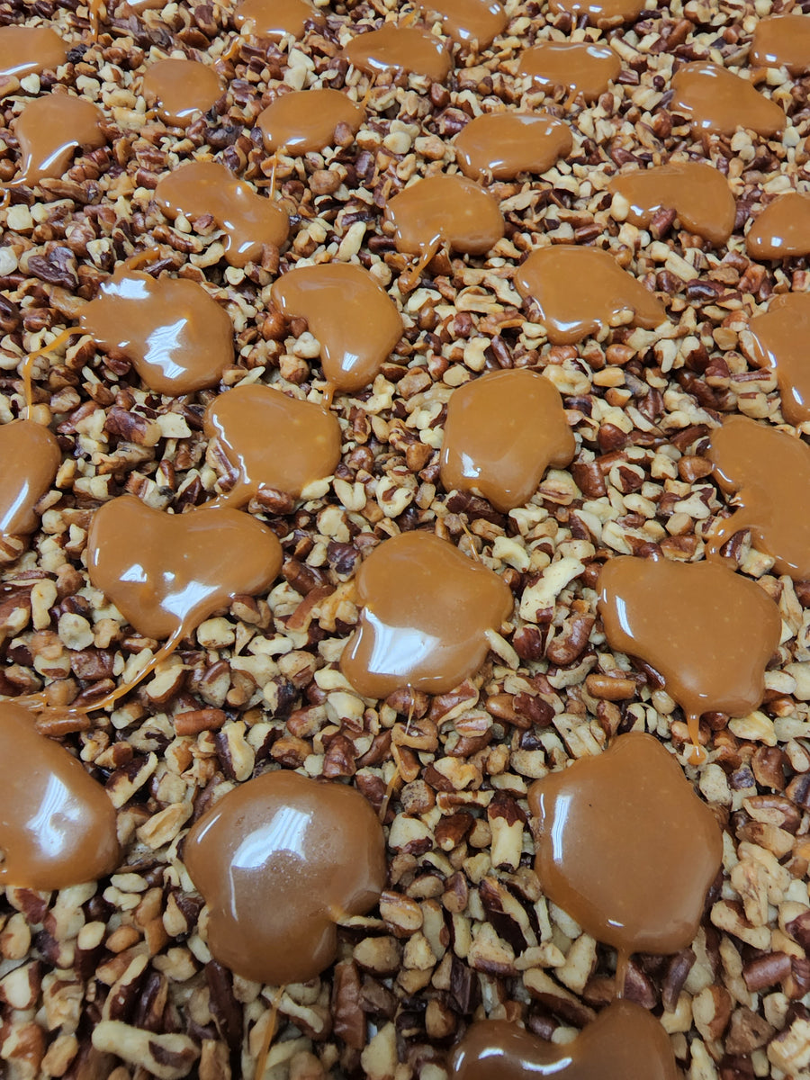 Pecan Caramel Delights Dark Chocolate – Juliet Chocolate Factory