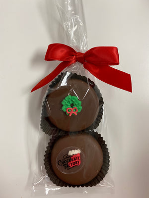 Milk Chocolate Covered Cookies - Christmas 2 Piece Pack